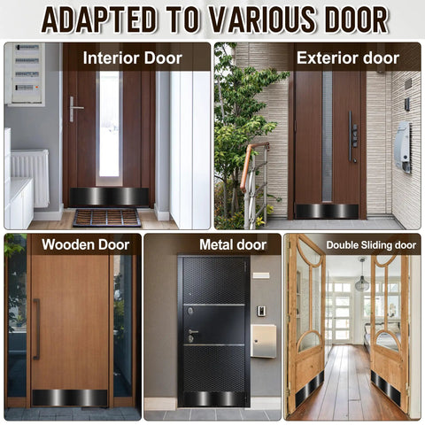 Two Pack Brushed Steel Door Kick Plates Self Adhesive Bottom Guards Dead Simple Peel And Stick Install Rock Solid Scuff Protection Zero Drilling Mess For Busy Front Doors And Everyday Living