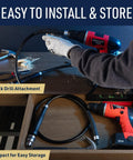 Flexible Drive Drill Bit Extension Flex Shaft Rotary Tool Accessory Fits 3 8 Inch Chucks in use for tight spots