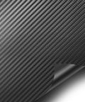 Close-up of 30 Feet By 1 Inch Carbon Fiber Pin Stripe Tape For Cars And All Vehicles With Dope 3D Carbon Fiber Design, corner peel view.