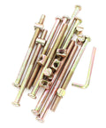 M8 X 120mm Hex Drive Socket Cap Furniture Barrel Nuts And Bolts Set For Replacement Bunk Bed Frames Heavy Duty Hardware Built Tough With A Solid As Rock Hold That Stops Wobbles Dead In Their Tracks 10 Piece Pack featuring various zinc plated bolts and nuts.