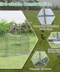 Heavy Duty 12.5 Foot Metal Chicken Coop With Galvanized Walk In Run And Waterproof PE Cover Dome Shaped Poultry Cage details