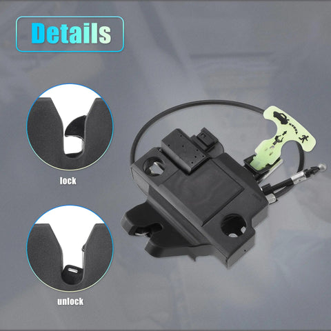 Subaru Legacy And Outback 2010 To 2014 Rear Liftgate Lock Actuator With Cable Replacement Tailgate Latch Assembly Black detail view