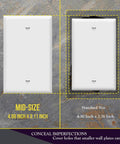 Mid Size Blank Wall Plate 1-Gang 4.88 By 3.11 Inches Gloss White Pack Of 10 Built From Unbreakable Polycarbonate Thermoplastic Tough As Nails Heat And Fade Resistant UL Listed UL94 V2 Rated Easy To Install comparison with standard size plate