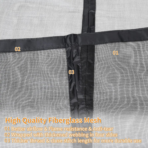 High quality fiberglass mesh of 16 By 7 Foot Garage Door Screen For Two Car Garage Super Easy Install With Strong Magnetic Closure