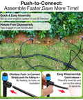 Quick Connector Drip Emitter Set For One Quarter Inch Tubing, Adjustable Flow, 360 Degree Fan Sprayer assembly steps