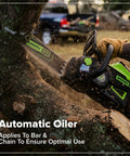 18 Inch 60V Cordless Chainsaw Tool Only Bringing Actual Gas Engine Kick To Yard Work Without The Noise Or Fumes Whisper Quiet Design helps cut through wood.