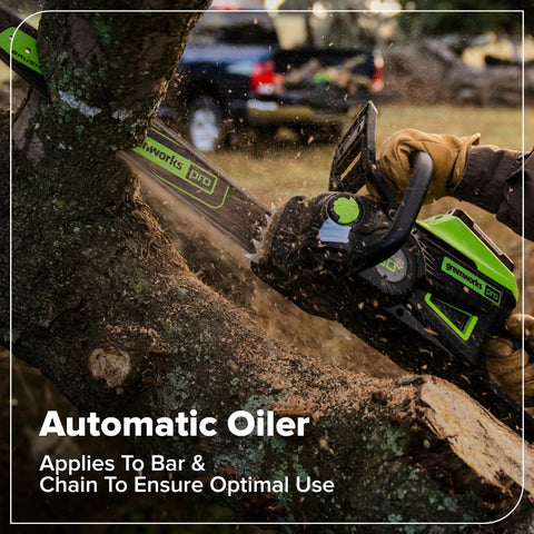 18 Inch 60V Cordless Chainsaw Tool Only Bringing Actual Gas Engine Kick To Yard Work Without The Noise Or Fumes Whisper Quiet Design helps cut through wood.