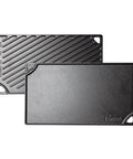 Reversible Cast Iron Grill And Griddle Pan For Two Burners 16.75 By 9.5 Inches Preseasoned PFAS Free Cookware with dual surfaces
