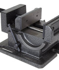 Beefy Tilting Vise For Benchtops And Drill Presses With A 4.25 Inch Jaw Opening 4.25 By 1.75 Inch Jaws Powder Coated Cast Iron Seven Tilting Stops 0 To 90 Degrees Five Half Inch Mounting Brackets For Drill Press Tables, cast iron vise with 4.25 in jaws