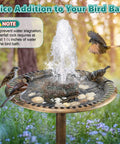 Image of a Red Moss Resin Granite Bird Bath Fountain With 7W Water Pump Rock Style Yard Decor surrounded by birds.