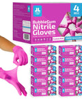 Pink 4 Mil Nitrile Gloves Latex Free Powder Free Chemical Resistant For Estheticians Nail Techs Cleaning Cooking Tattoos Bulk Case Of 1000 Ideal For Salons Medical Kitchens Tattoo Studios Cleanroom Use Pro Grade, 1000 gloves box