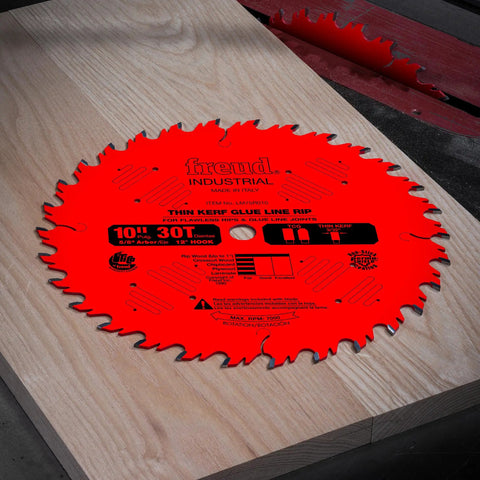 Industrial Glue Line Ripping Saw Blade With Premium TiCo Hi Density Carbide Ripping Blend For Maximum Performance 10 Inch Diameter 30 Teeth TCG Grind Heavy Duty Construction For Stable Flat Rips on wood surface