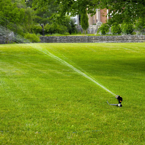MiniMax Turbo Oscillating Sprinkler On Step Spike With Quick Connect Bundle watering lawn up to 4000 sq ft
