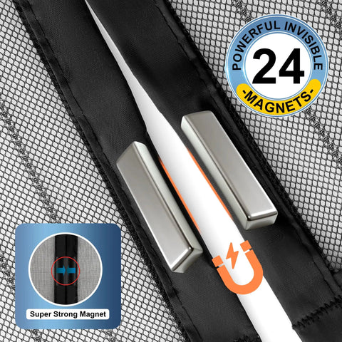 Magnetic Screen Door Mesh Fits 36 By 80 Inch Door Curtain Size 38 By 82 Ideal For Patio And Sliding Doors Keeps Bugs Out And Delivers Fresh Air Flow Black