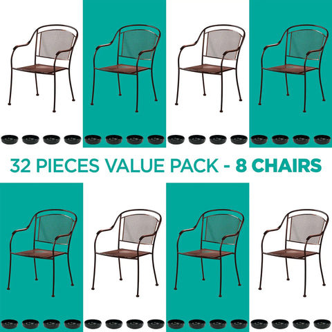 32 Pack Black 1.5 Inch Round Chair Leg Caps For Outdoor Patio Furniture Replace Feet Protect Floors And Make Moving Heavy Chairs Easy With Durable Plastic Glides That Minimize Scratches On Hardwood And Laminate