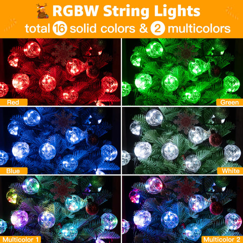 Lit 30Ft Outdoor String Lights RGBW With 30 Edison LEDs Waterproof Shatterproof Patio Deck Lights in red, green, blue, white modes
