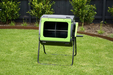 65 Gallon Dual Chamber Outdoor Compost Tumbler For Food Waste And Yard Waste Tough As Nails Heavy Duty Spill Proof Large Opening Bin