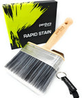 Go To Rapid Stain Deck Brush Applicator 5 Inch for fast fence and floor staining, wooden handle with included box and keychain