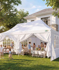 10x20 Pop Up Canopy With 6 Sidewalls For Parties And Outdoor Events, Waterproof UV50 Instant Shelter Gazebo in a garden setting