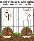 32 Inch 32 Panels Outdoor Dog Playpen Built Tough Heavy Duty Metal Pet Fence showcasing safety arc design and ground stakes stability.