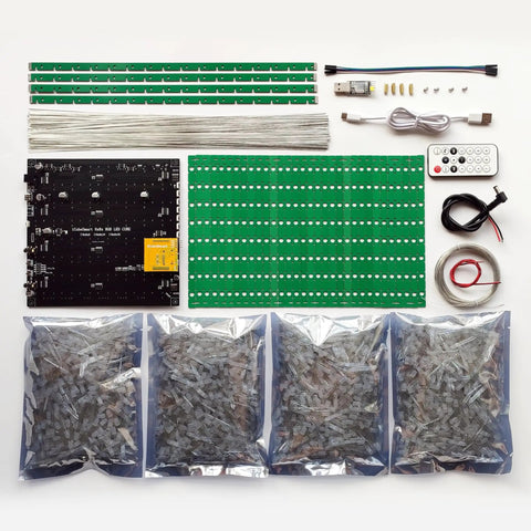 DIY LED Cube Kit For Soldering Projects With 8x8x32 RGB LEDs, Pre Soldered Mainboard And Pre Programmed Controller, Perfect For Electronics Courses And Hobbyists, Dynamic Lighting Effects And Easy Assembly, parts layout