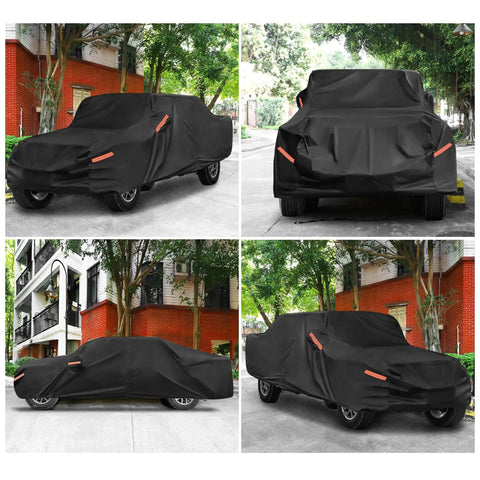 Jeep Gladiator JT Truck Car Cover 2020 2024 Outdoor Waterproof Shield Sun Rain Dust Wind Snow Black Heavy Duty, street view