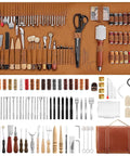Your Go To Leather Working Starter Kit With 101 Pieces Stainless Steel And Wood Handle Tools For DIY Wallets Belts And Bags Repair