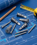 Self Drilling Drywall Anchors With Screws 30 Piece Zinc Alloy Hollow Wall Heavy Duty Fastener Kit Prevents Sheetrock Cracking For Mounting Shelves Ceilings And DIY Home Projects on blueprint
