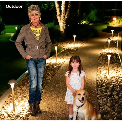 Smoother Than Butter Dimming Mr 16 Led Bulbs 12V And 36V Low Voltage GU5.3 Base 3000K Warm White 12 Pack installed in outdoor pathway lighting.