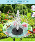 Solar Fountain Pump For Bird Bath And Garden, 3.5W Glass Solar Panel With 2000mAh Battery, birds near colorful fountain