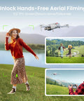 Lightweight Foldable Drone With EIS 4K Camera And GPS 5 Inch Screen On Controller shown capturing outdoor footage.