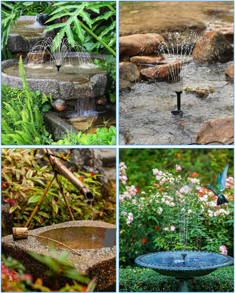 Solar Water Fountain Pump For Bird Bath And Pond Outdoor Garden Pool Backyards 1.5W Solar Powered Fountain With Tubing Auto Start In Direct Sun