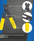Pro Grade Wire Stripper And Cutter For Technicians Electricians And Installers Durable Compact Hand Tool With Yellow Cushioned Handles