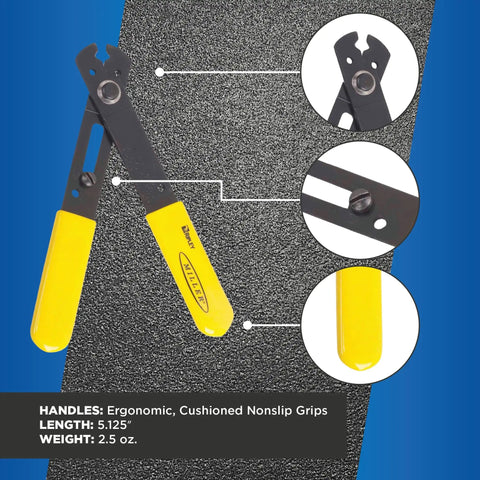 Pro Grade Wire Stripper And Cutter For Technicians Electricians And Installers Durable Compact Hand Tool With Yellow Cushioned Handles