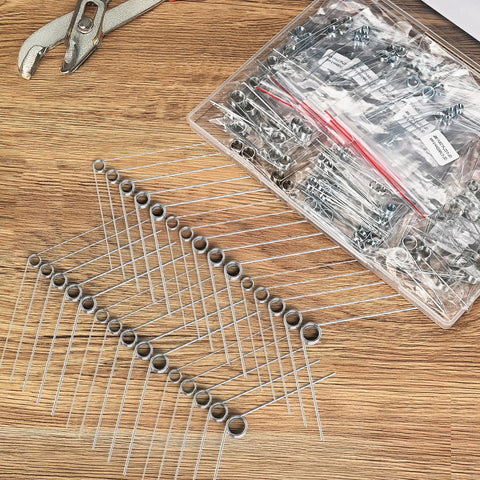 120-piece stainless steel torsion springs assortment, 30 sizes, with individual bags and plastic storage case