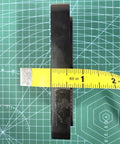 Side view of Heavy Duty Rubber Arm Pad Set For Benwil And Bishamon Weightlifting Equipment with measuring tape showing width