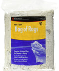 Recycled White Cloth Rag Sheets For Cleaning And Mechanics, Super Absorbent Low Lint Rags, 4-Pound Compressed Poly Bag