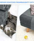 Self Adhesive Coarse Linen Fabric Repair Patches For Couch And Clothing Tear Restoration No Sweat DIY Home wardrobe essential on a cat-damaged couch.