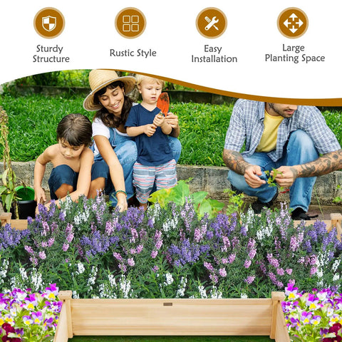 U Shaped Raised Garden Bed With Five Planter Boxes Made From Solid Fir Wood For Vegetables And Flowers Easy Assembly