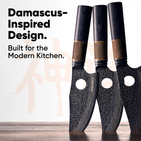 Japanese Stainless Steel Chef Knife 6.3 Inch Professional Kitchen Prep Tool Razor Sharp Blade with Damascus-inspired design.