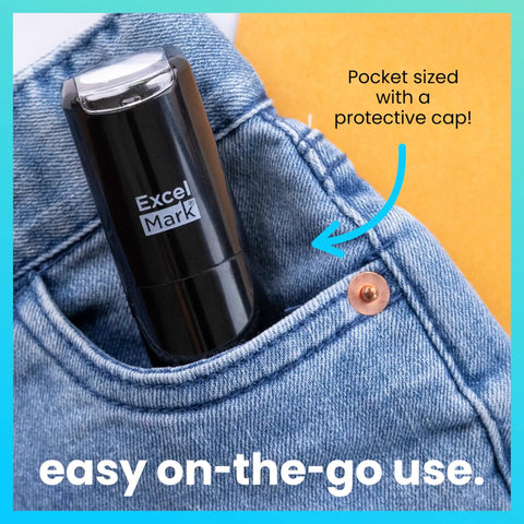 Quit The Daily Grind With This Rock Solid Self Inking Inspection Stamp Built For Fast Track Quality Approval And Seamless Record Keeping On Busy Office Floors Or Local Shop Workbenches in black holder pocket-sized.