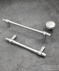 Six Pack Brushed Satin Nickel Cabinet Knobs One And One Quarter Inch Diameter Round Kitchen Knobs beside sleek drawer handles