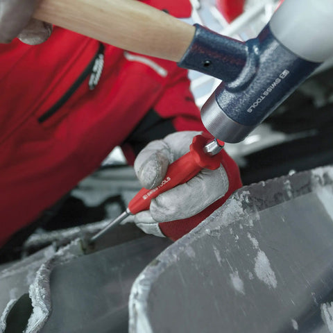2 In 1 Engineer Dead Blow Hammer Pro Grade For Powerful, Precise Blows Without Recoil, Swiss Made Quality, 22mm Head in use