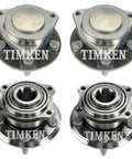 Front And Rear Wheel Bearings And Hubs Kit For Dodge Charger Rwd 2014 14.5 Inch Hub Size Bolt On Direct Fit Replacement Set