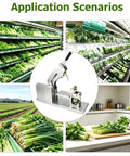 Heavy Duty Semi Automatic Vegetable Strapping Machine For PE PVC Film in retail and kitchen settings, packing fresh greens.