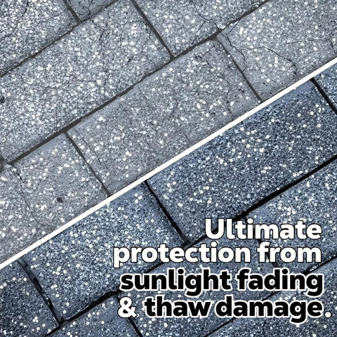 Sharp Heavy Duty High Gloss Wet Look Paver Sealer Water Based Outdoor Driveway Patio Brick And Flagstone Coating One Gallon on protected pavers.