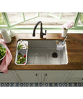 Left Hand Riverby Sink Rack In Stainless Steel For River By Sinks Built Tough To Handle Daily Use Protective Grid That Shields Your Sink Surface Fits Left Side Of K 5871 River By Sinks And Pairs With Right Hand Rack K 6255