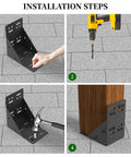 Installation steps for Eight Piece Post Base Pergola Bracket Kit Inner Size 3.5 Inch By 3.5 Inch Heavy Duty Black Powder Coated Steel 2.0 Mm Thick.
