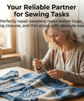 Woman using a Five Piece Loop Turner Sewing Tool Set With 10.43 Inch Stainless Steel Hooks With Latch on a sweater