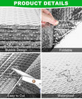 Heavy Duty Pre Cut Garage Door Insulation Kit With Reflective Bubble Foil For Double Doors showing bubble design, foldable panels, and cutting ease.